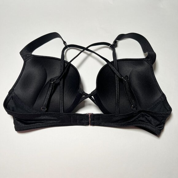 Victoria Secret 38C Bombshell Push Up Bikini Top Glam Cups Shine Strap Black - Picture 7 of 10